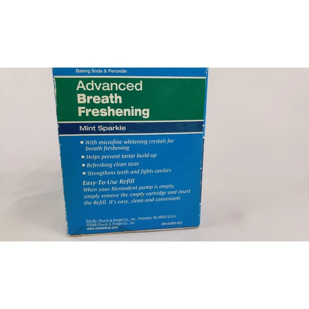 Sealed Mentadent Fluoride Toothpaste Advanced Cleaning Paste Mint Sparkle Refill